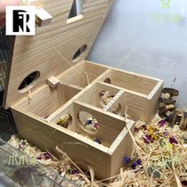 Small Hamster Labyrinth House Toy Golden Silk Bear Pet Wooden Rat Nest Cage Set Plate Making Climbing Supplies Tunnel Trespass
