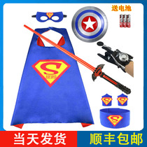 Halloween childrens costumes Superhero characters Cloak clothes Cloak boy Boy performance costume props