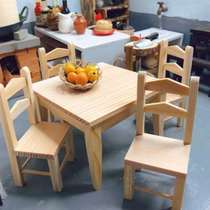 1 12 ova house accessories Mini furniture model props wooden chairs square table set of model small pendulum pieces