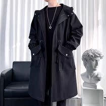 Unique style windbreaker men long autumn and winter New men Korean loose thick handsome coat coat