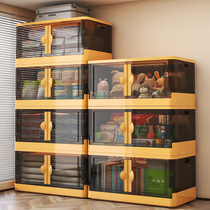 Extra-large container container free installation of household living room finishing snack clothes transparent storage box foldable container