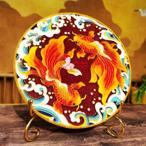  Koi hand-painted cloisonne filigree enamel painting diy material bag Good luck decorative painting ornaments Non-heritage handicrafts