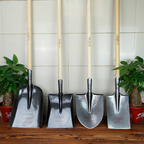 Military-printed all-steel thick shovel manganese steel tip flat-head shovel agricultural digging soil flower steel shovel outdoor shovel