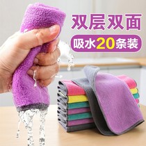 Household dishwashing cloth Kitchen rag does not stick to oil absorbs water basically does not shed hair housework cleaning linen table cleaning artifact