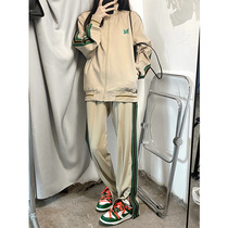 Autumn new womens 2021 net red fried street khaki leisure sports style super fire vests two-piece suit