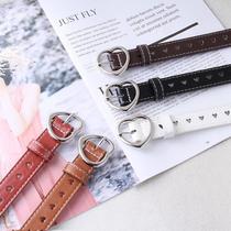 Hollow belt female heart buckle simple and versatile trendy fashion personality Internet celebrity same style jeans belt female ins style