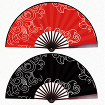 Send The Moon fan props sing girl group with the same line Xiangyun will enter the wine dance folding fan 8 inch red and white ancient wind can turn