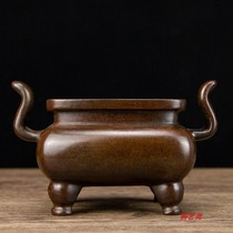 Pure copper Seiko Dynasty Crown Ears Horse Hooded Furnace Xuan Stove Xuande Stove Burning Incense Stove Sandalwood Stove Insert Incense Stove Dedicated To Ancestors Pendulum Pieces