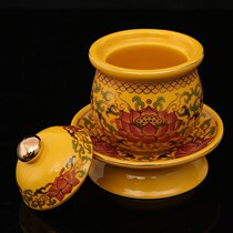 Offering Buddha Buddha Hall Guanyin supplies Ceramic water cup Lotus net ceramic Buddha front offering cup Great sorrow Water tribute cup Holy ceramic