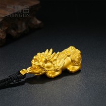 Gold mens brave pure gold pendant mens and womens new gold 999 necklace hard gold to send husband to the elders gift
