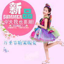 Childrens Dance Halloween Candy Costume cosplay Girls Show Princess Tone Dress