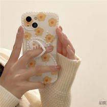 Japan-ROK ins flower loving ring bracket iphone13 mobile phone shell suitable for apple 13promax Advanced senses small crowd 12 11 silicone xr xsmax protective sleeve 8
