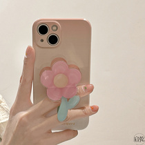 A flower bracket iPhone 14 phone case applies to Apple 13 promax Philippine shell 12 11 hard case xsmax lens full package xr pink 7 8plus small