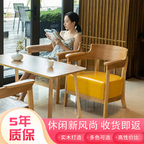 Reception table and chair combination Leisure sales department Mobile phone shop negotiation Hotel light luxury Nordic single double solid wood sofa