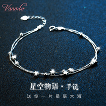 Star Bracelet girl summer sterling silver 2021 new simple ins niche design light luxury best friend hand decoration
