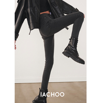 IACHOO High Waist Jeans Skinny Joker Tall Tight Tight Straight Tide ins Wind Wearing Small Black Pants Women