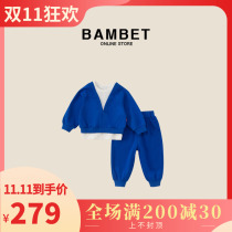 Bambet boys spring suit 2022 spring and autumn new baby handsome long-sleeved sweater childrens foreign style two-piece suit