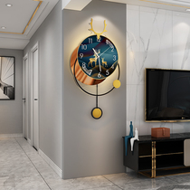 Light luxury personality decorative clock wall clock living room household fashion modern wall clock light Simple Nordic creative table