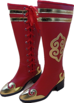 Tibetan dance shoes Mongolian womens high tube dance boots stage performance childrens new lace folk dance