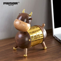 MUSOR creative solid wood calf office desktop calendar ornaments to send men friends and women birthday gifts high-grade