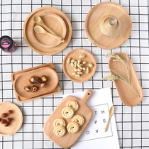 Gourmet photo props shooting baking background Japanese beech wood snack plate fruit plate breakfast solid wood tray Photography