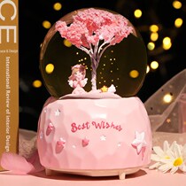 Dream Little Girl Crystal Ball Music Box Music Box Girls 10-year-old Children 10th Birthday Gifts Evening Lights