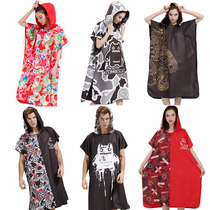 Towel Bathrobe Womens quick-drying absorbent wearable swimming bath towel Quick-drying Hooded absorbent sports beach sun protection cloak