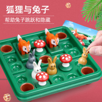 Puzzle board game Rabbit bounce jump bar Reasoning through the game thinking training strategy through the parent-child toys