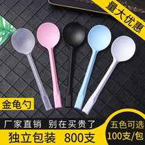 Disposable Spoon Dessert Spoon Roasted Fairy Grass Spoon Fruit Fishing Long Handle Spoon Delivery Packing Spoon Separately Packed Frosted Spoon