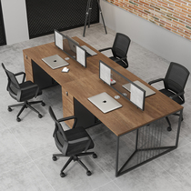 Desk Minimalist Modern Industrial Wind 4 Staff Table Office Desk Staff Station Desk Chair Combinations