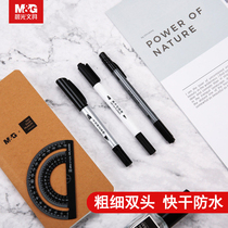 Morning light art hook line pen Needle tube pen Black primary school students children outline stroke pen Quick-drying thickness small double-headed graffiti painting drawing line hook edge art special examination stick figure hand-drawn comic