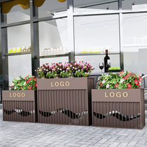 Commercial street Sales department Planting trough square Outdoor Wrought iron flower box outside the commercial flower bed combination can be customized logo