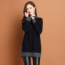 Cashmere sweater women long sweater women autumn and winter New half high collar thick warm knitted inner wool base shirt