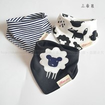ins newborn saliva towel baby pure cotton triangular towel baby double press buckle scarf circumference mouth full cotton 3 dress spring autumn