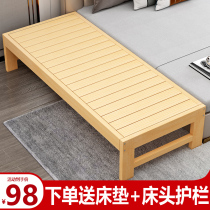 Solid wood splicing bed widened sheets Childrens bed with guardrail baby small bed side bed spell bed Baby splicing bed