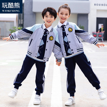 Playing cool bear childrens school uniform set primary school sportswear kindergarten Garden uniform spring and autumn junior high school students teacher class clothes