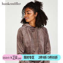 hunkemoller Comem warm and comfortable casual suede hooded shoulder long sleeve home wear pajamas can be worn outside
