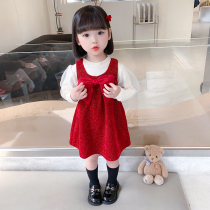 Girl autumn dress dress 2021 new foreign style children Net red two-piece princess dress female baby spring and autumn skirt