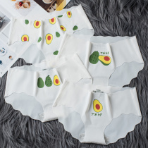 Childrens big childrens underwear female pure cotton crotch ice silk student cute briefs developmental girl middle school students 8-18 years old
