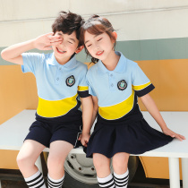 Kindergarten garden clothes Summer school uniform Summer suit Short-sleeved pure cotton sportswear Childrens class clothing customization