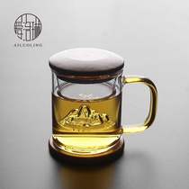 Heat Resistant Glass Three Sets Cup Filter Tea Cup Insulation Cup Mat Office Creative Bubble Tea Cup Water Cup