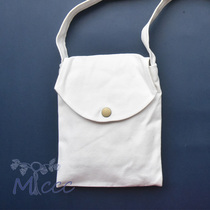 Vanmu Cloud Innovation White Cell Phone Bag Zero Wallet Small Bag Blue Dye Plant Dyeing special white-blank slanted satchel