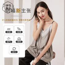 Wanton Wu Lu Qi Double-layer lace radiation-proof clothing Four seasons radiation-proof maternity clothes sling large size pregnancy to work