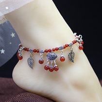 Hand-made red rope anklets simple Joker fashion personality bells Jade sound men and women couples