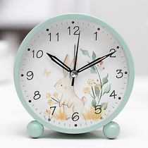 Mute alarm clock table bedside lazy bug get up cute girl cartoon children primary and secondary school students with alarm simple desk
