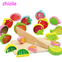 British wooden fruits and vegetables cut to see Cheerle House 2-3-4 years old children cut fruit early education toys