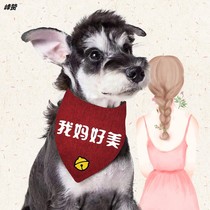 Name triangle towel large dog pine lion pet cute bib samoyah dog waterproof saliva towel cotton linen