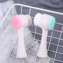 Double-sided silicone face cleanser manual massage cleanser soft hair silicone double-sided face wash wash face beauty makeup