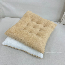 Thickened plush cashmere cushion solid color warm student dormitory office computer chair heightened wool chair cushion