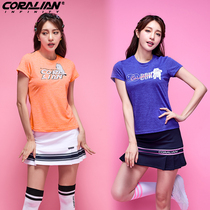 Kelaian Korean badminton clothes womens fashion breathable quick-drying short-sleeved suit slim and thin comfortable sportswear